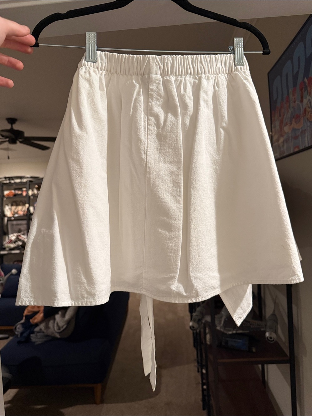 a new day White Gathered Tie-Front Skater Skirt